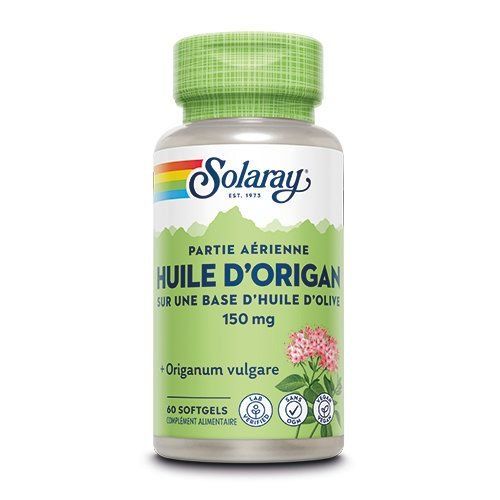 Solaray HUILE D'ORIGAN 60 softgel vegan  - Noria Distribution