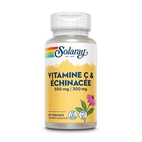 Solaray VITAMINE C & ECHINACEE 60 Capsules Végétales  - Noria Distribution